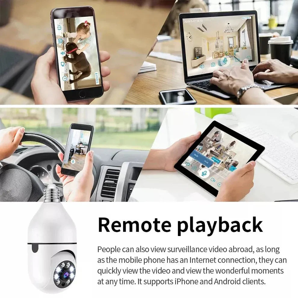 Bulbe Camera 360 Rotate Auto Tracking V380 Pro SD03 Wireless Wifi PTZ IP