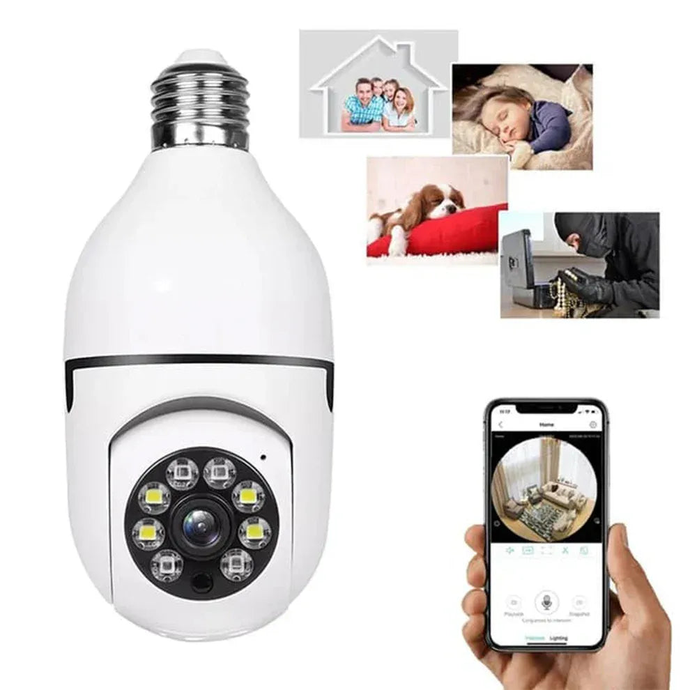 Bulbe Camera 360 Rotate Auto Tracking V380 Pro SD03 Wireless Wifi PTZ IP